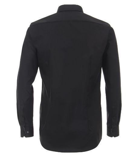 Bild von Tall Langarmhemd Body Fit Ärmel 72 cm, uni mit Ausputz