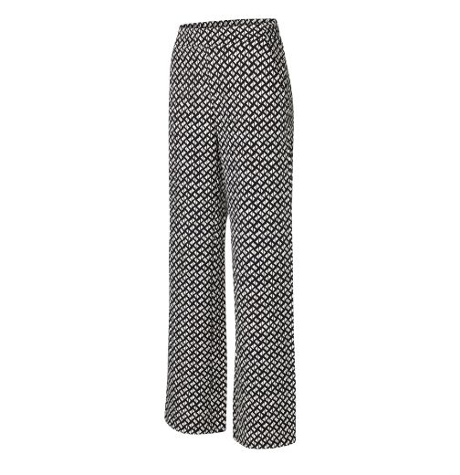 Image de Tall Pantalon Femmes MAC Chiara Wide Leg Longueur 36 Inch, vanille noir