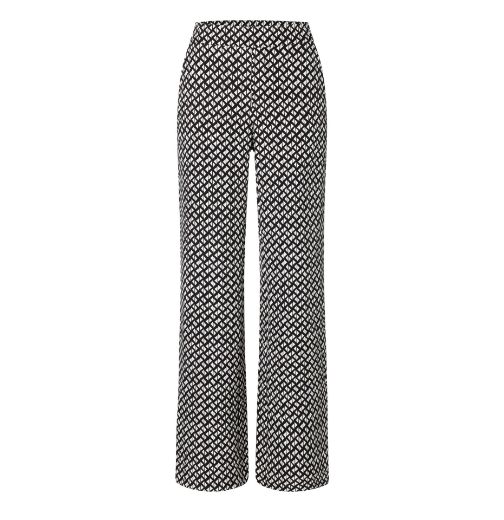 Image de Tall Pantalon Femmes MAC Chiara Wide Leg Longueur 36 Inch, vanille noir