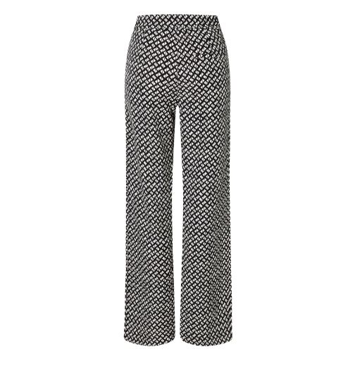 Image de Tall Pantalon Femmes MAC Chiara Wide Leg Longueur 36 Inch, vanille noir