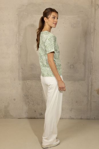 Picture of Tall Women T-Shirt Top Extra Long, jade green croc print