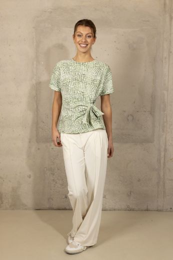 Picture of Tall Women T-Shirt Top Extra Long, jade green croc print