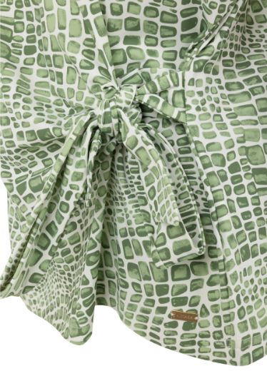 Picture of Tall Women T-Shirt Top Extra Long, jade green croc print