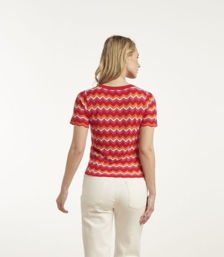 Bild von Strick Top Muster, red pink multi