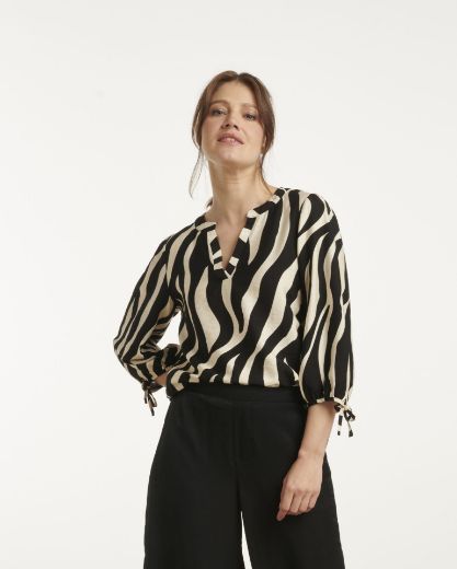 Picture of Tall Blouse Top Extra Long, black offwhite