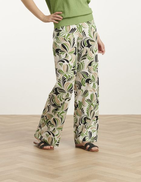 Zeige Details für Tall Damenhose Weites Bein Extra Lang, sand grün gemustert Bild von Tall Damenhose Weites Bein Extra Lang, sand grün gemustert