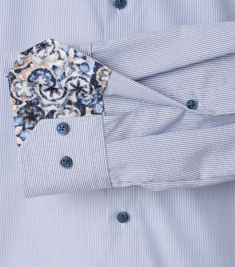Picture of Tall Men Business Shirt Modern Fit Sleeves 72 cm, blue fine stripes