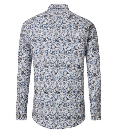 Bild von Tall Herrenhemd Modern Fit Ärmel 72 cm, blau fashion print
