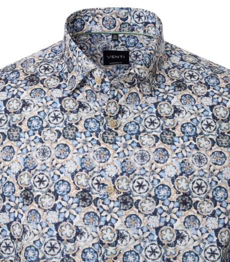 Bild von Tall Herrenhemd Modern Fit Ärmel 72 cm, blau fashion print