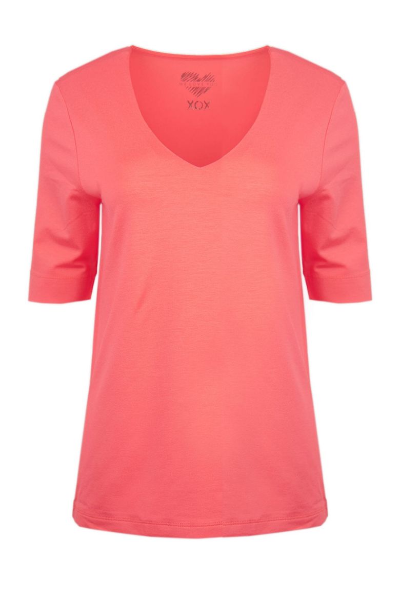 Image de Tall Femmes T-Shirt Extra Long Col V Manches Courtes