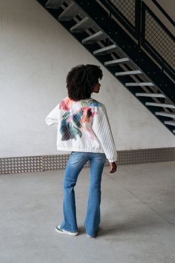 Bild von Tall Damenjacke mit Print Extra Lang, offwhite