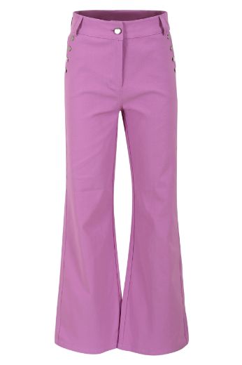 Picture of Tall Ladies Trousers Button Flare Extra Long, purple violet