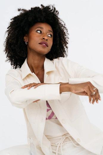 Picture of Tall Ladies Jacket Buttoned, offwhite
