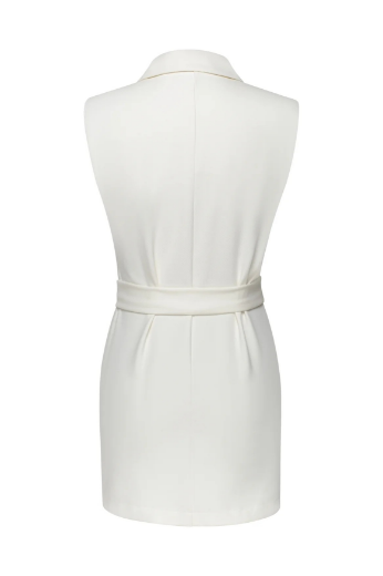Image de Gilet ouvert avec ceinture à nouer, sel