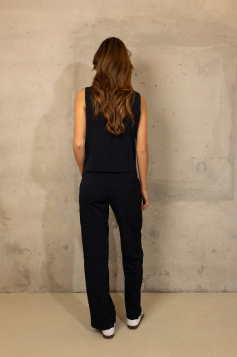 Picture of Tall Ladies Slip-on Trousers Stripe L37 Inch, dark blue