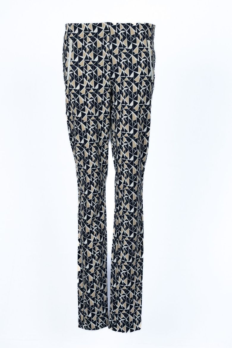 Bild von Tall Damen Slim Fit Hose Jacky Zip L38 Inch, blue beige print