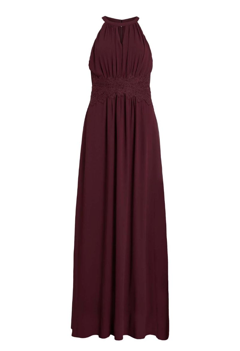 Picture of VILA Vero Moda Tall Milina Halterneck Maxi Dress, winestasting