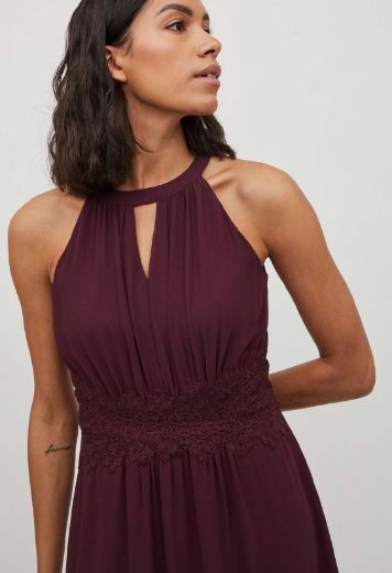 Picture of VILA Vero Moda Tall Milina Halterneck Maxi Dress, winestasting