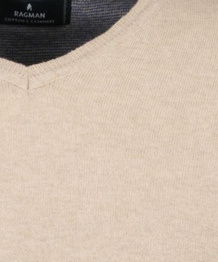 Bild von Tall Herren V-Ausschnitt Baumwoll-Kaschmir Pullover