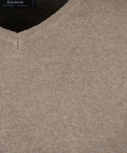 Bild von Tall Herren V-Ausschnitt Baumwoll-Kaschmir Pullover
