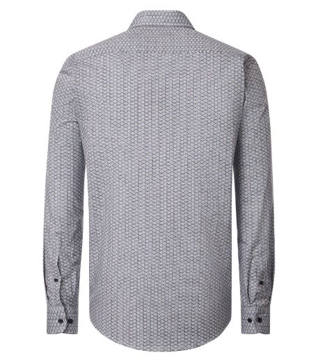 Bild von Tall Herren Hemd Casual Fit 72 cm Ärmellänge Minimalprint Grün Blau Beige