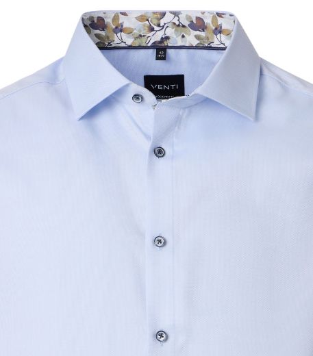 Image de Tall Homme Chemise Modern Fit Manches 72 cm Tissu Structuré Dobby Finitions Fleurs