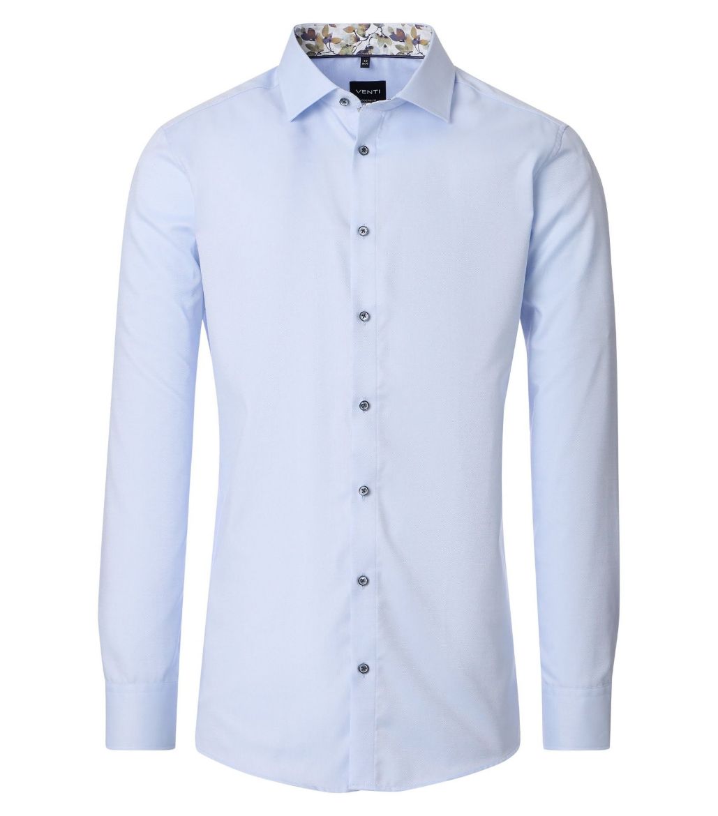 Image de Tall Homme Chemise Modern Fit Manches 72 cm Tissu Structuré Dobby Finitions Fleurs