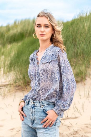 Bild von Tall Bluse Jacquard Print, denim blue