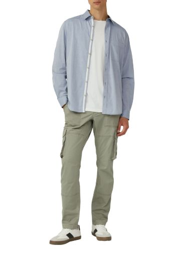 Image de Tall Hommes s.Oliver Regular Fit : Chemise Délavée avec Col Boutonné