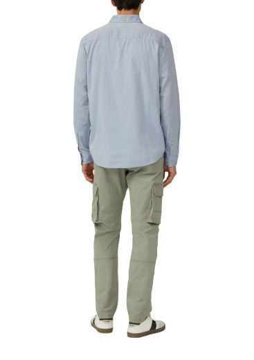 Image de Tall Hommes s.Oliver Regular Fit : Chemise Délavée avec Col Boutonné