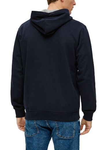 Bild von Tall s.Oliver Herren Sweatshirt-Jacke mit Kapuze in Überlänge