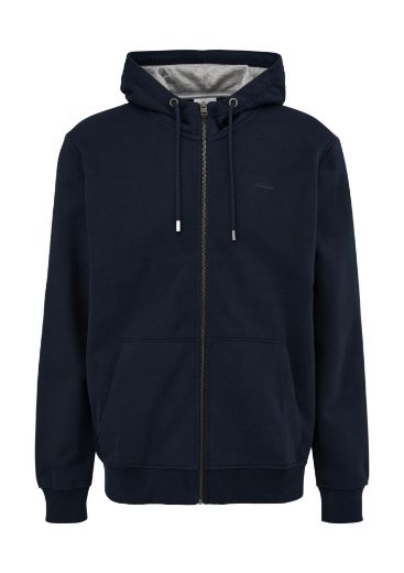Bild von Tall s.Oliver Herren Sweatshirt-Jacke mit Kapuze in Überlänge