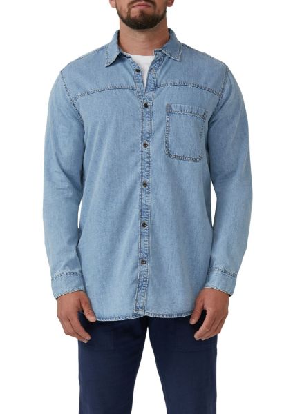 Show details for Tall s.Oliver Men's Cotton Denim Shirt Extra Long Sleeves 72 cm Picture of Tall s.Oliver Men's Cotton Denim Shirt Extra Long Sleeves 72 cm
