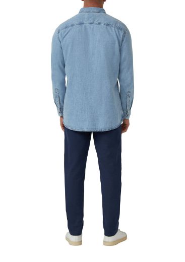 Bild von Tall s.Oliver Herren Jeanshemd aus Baumwolle Extra Lange Ärmel 72 cm