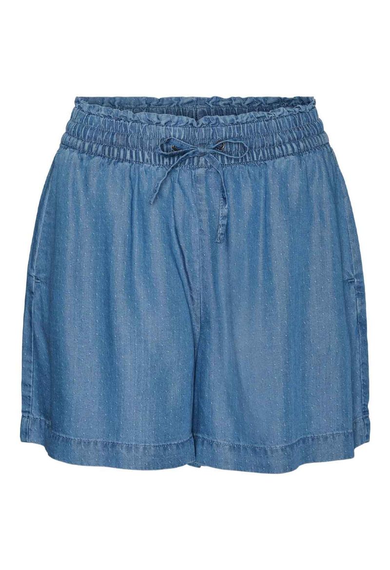 Image de Vero Moda Tall Liliana Short Jeans Tencel, pois bleu moyen