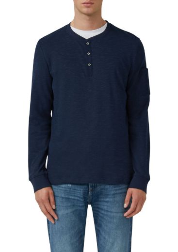 Image de Tall Homme s.Oliver T-Shirt Manches Longues Encolure Henley