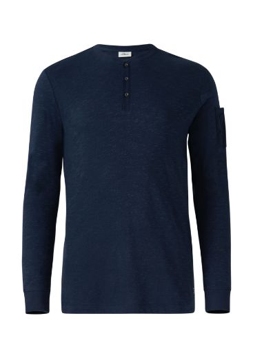 Image de Tall Homme s.Oliver T-Shirt Manches Longues Encolure Henley