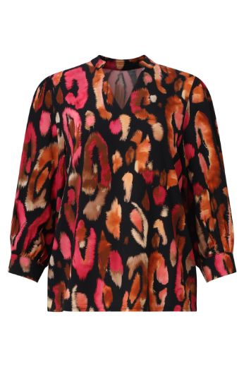Image de Tall Femme Tunique Rose Noir Imprimé Animalier