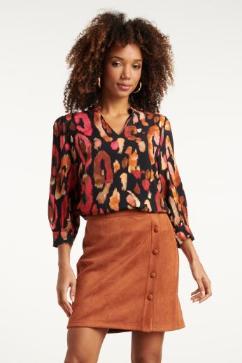 Image de Tall Femme Tunique Rose Noir Imprimé Animalier