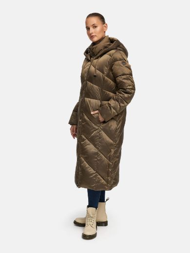Image de Tall Femme Manteau Matelassé Multistitch Extra Long