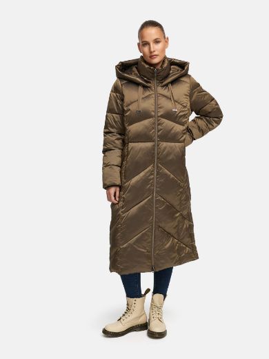 Image de Tall Femme Manteau Matelassé Multistitch Extra Long