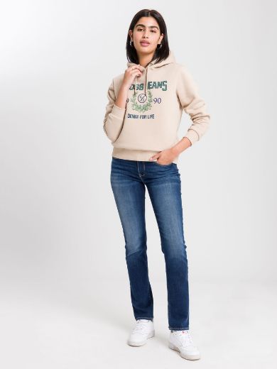 Image de Tall Femmes Jeans Rose Straight Leg Longueur L36 Pouces, bleu foncé délavé