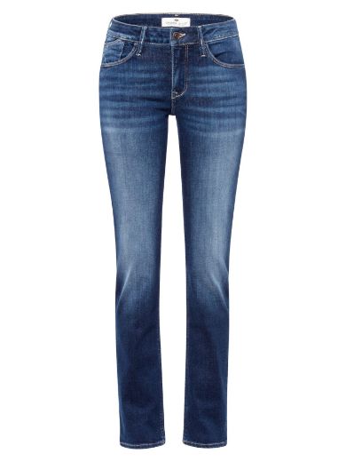 Image de Tall Femmes Jeans Rose Straight Leg Longueur L36 Pouces, bleu foncé délavé