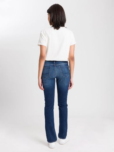 Image de Tall Femmes Jeans Rose Straight Leg Longueur L36 Pouces, bleu foncé délavé