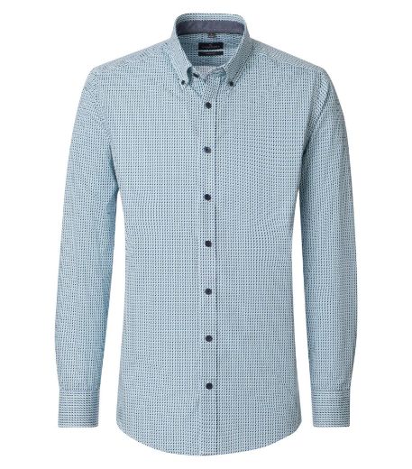 Image de Tall Hommes Chemise Casual Fit Coupe Décontractée Manches 72 cm, bleu-vert minimaliste