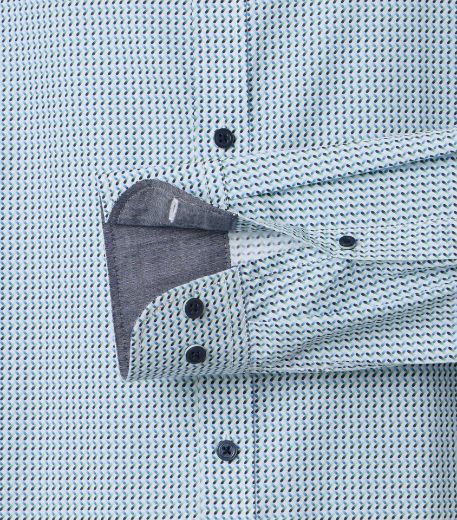 Image de Tall Hommes Chemise Casual Fit Coupe Décontractée Manches 72 cm, bleu-vert minimaliste