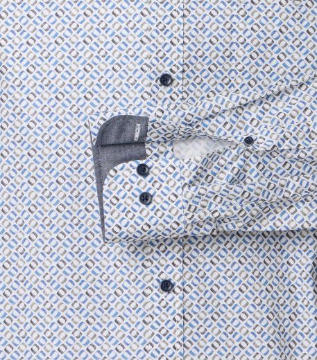 Bild von Tall Herren Hemd Casual Fit Ärmellänge 72 cm, blau gemustert