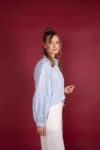 Image de Tall Femme Blouse Lexie Rayures Seersucker Extra Longue