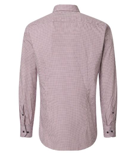 Image de Tall Hommes Chemise Modern Fit Manches 72 cm, imprimé minimaliste rouge bleu