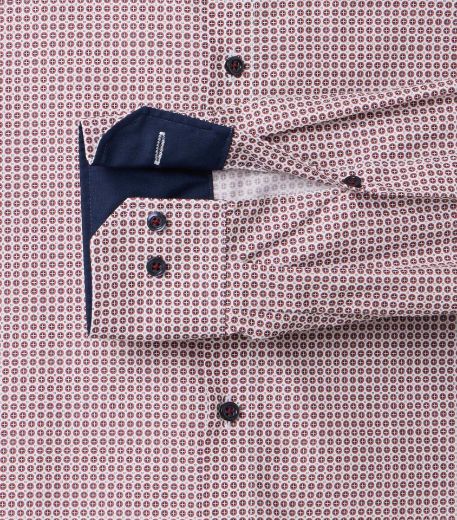 Image de Tall Hommes Chemise Modern Fit Manches 72 cm, imprimé minimaliste rouge bleu